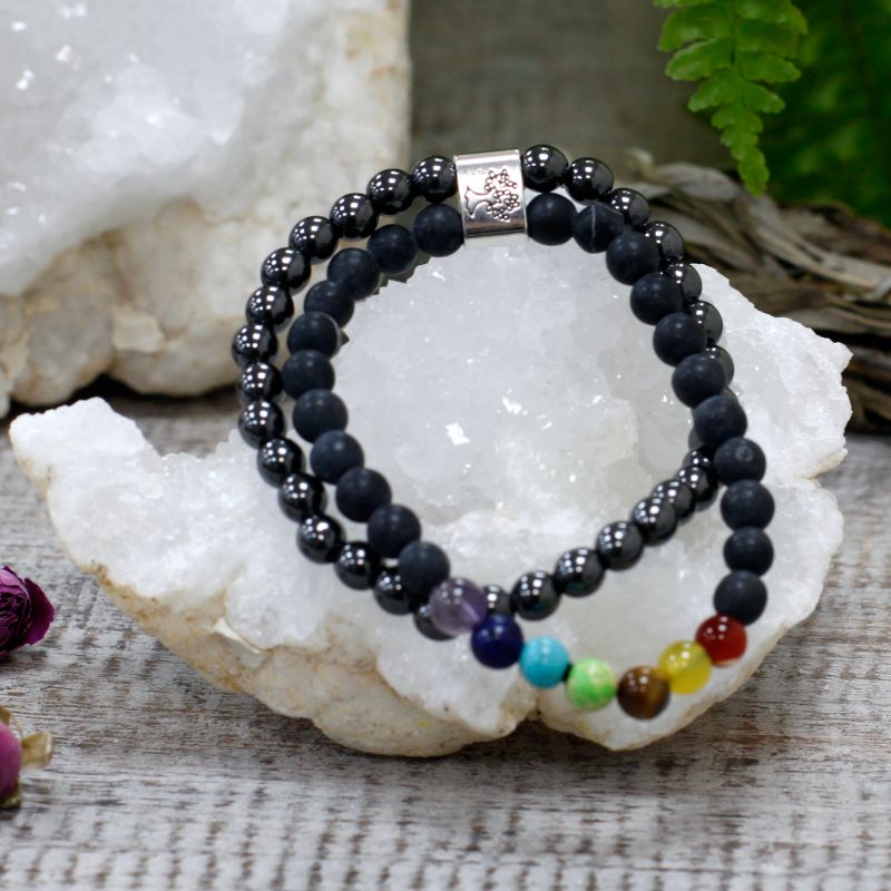 Magnetic Gemstone Bracelet - Black Chakra