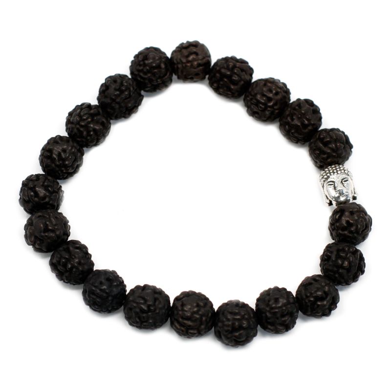 Rudraksha Buddha Bangle Mala - Dark
