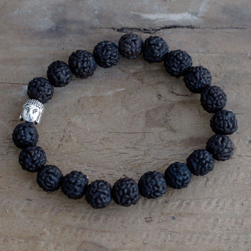 Rudraksha Buddha Bangle Mala - Dark