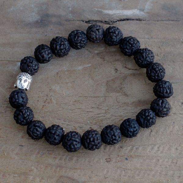 Rudraksha Buddha Bangle Mala - Dark