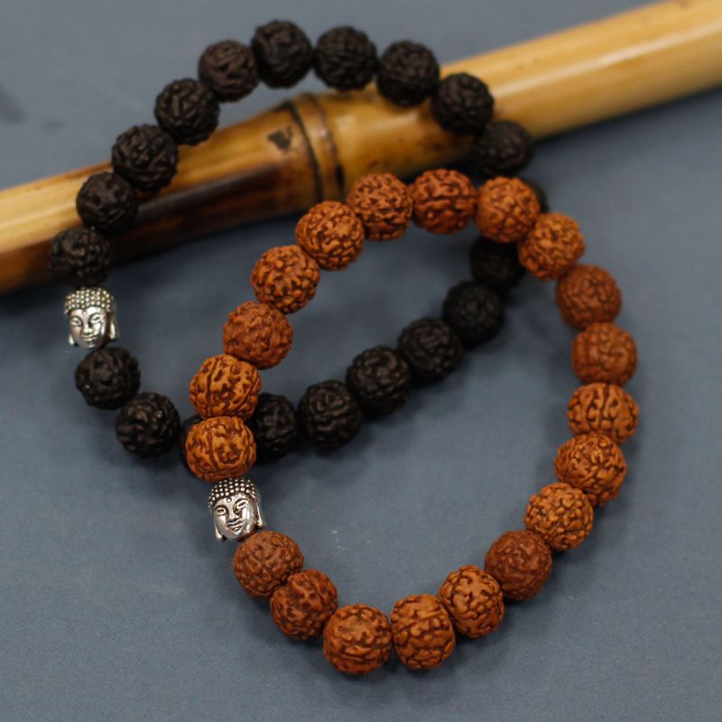 Rudraksha Buddha Bangle Mala - Dark