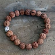 Rudraksha Buddha Bangle Mala - Brown