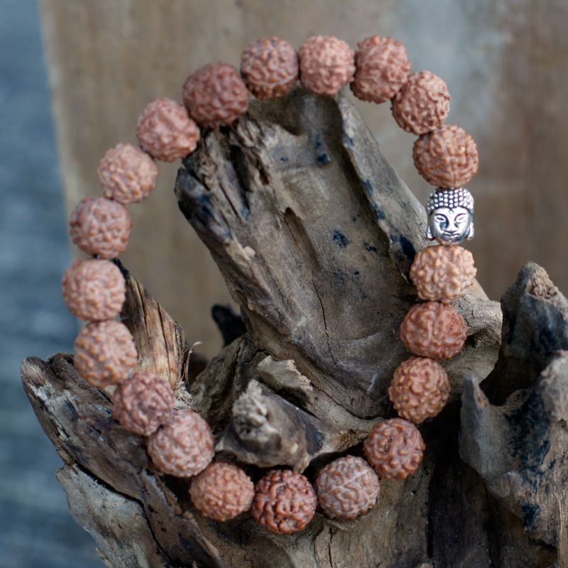 Rudraksha Buddha Bangle Mala - Brown