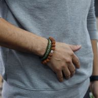 Rudraksha Buddha Bangle Mala - Brown