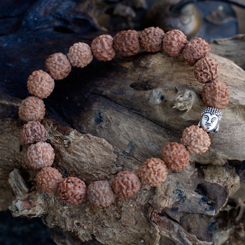 Rudraksha Buddha Bangle Mala - Natural