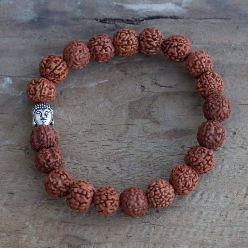 Rudraksha Buddha Bangle Mala - Natural