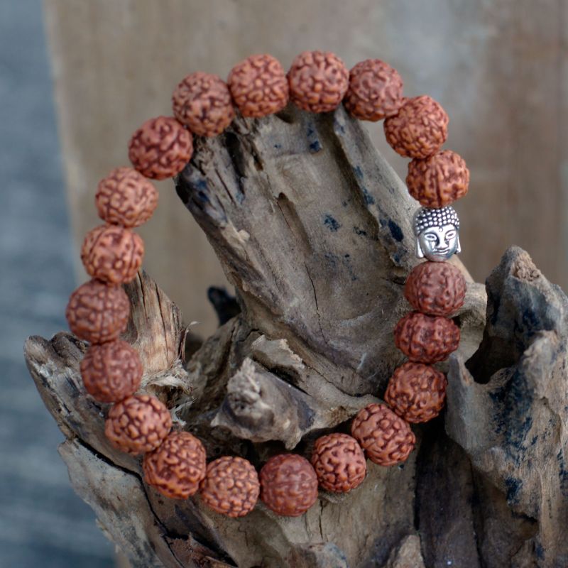 Rudraksha Buddha Bangle Mala - Natural