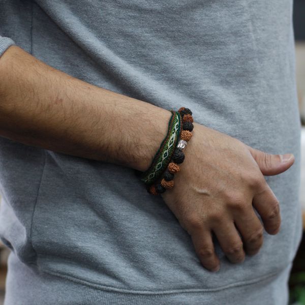 Rudraksha Buddha Bangle Mala - Mix