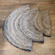 Round Jute and Recycled Denim Rug-  90 cm