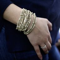 Multi-Bead Bangle Wooden Clasp - Asst Colours