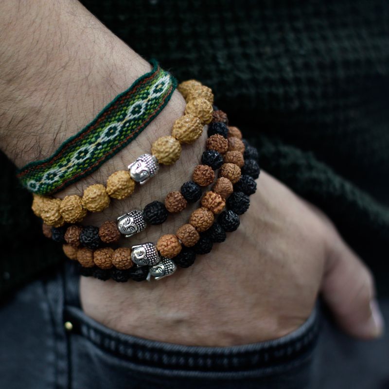 Assorted Rudraksha Buddha Bangles