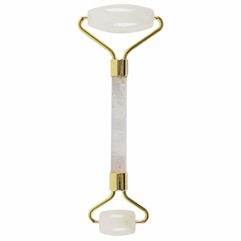 Gemstone Face Roller - Rock Quartz with Pouch
