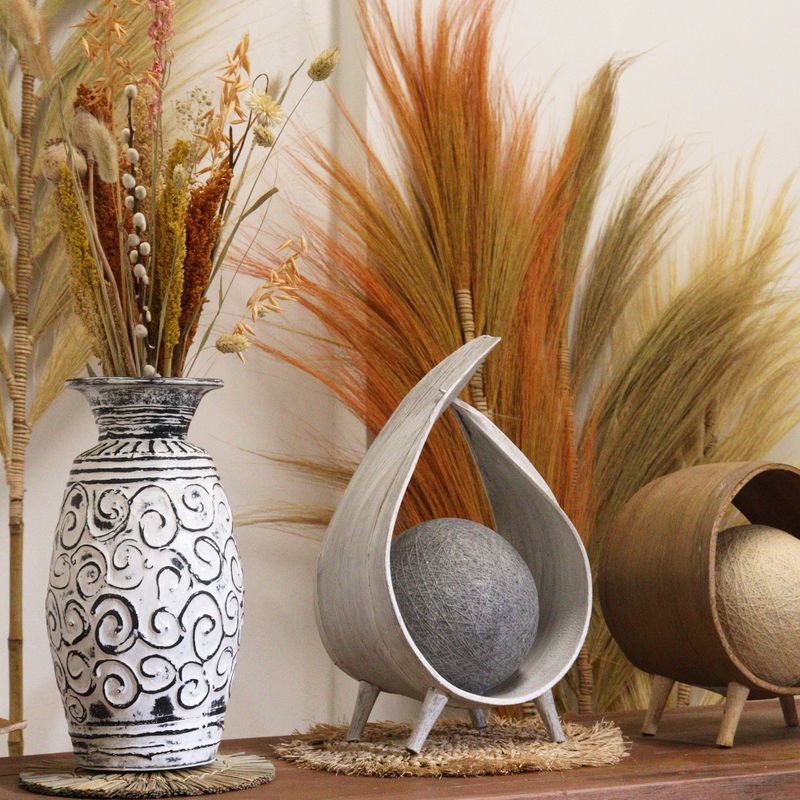 Natural Coconut Lamp - Whitewash Wrapover