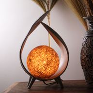 Natural Coconut Lamp - Whitewash Wrapover