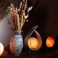 Natural Coconut Lamp - Greywash Wrapover
