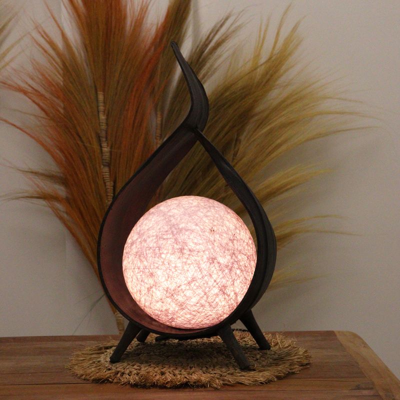 Natural Coconut Lamp - Chocolate Wrapover Twist