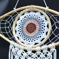 Protection Dream Catcher - Med Macrame Eye White/Grey/Brown