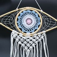 Protection Dream Catcher - Med Macrame Eye Blue/White/Pink