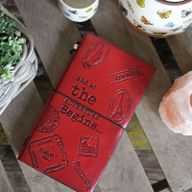 Handmade Leather Journal - Little Book of Big Plans - Red 22x12x1.5 cm (80 pages)