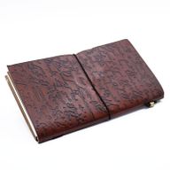 Handmade Leather Journal - Be the Change - Brown 22x12x1.5 cm (80 pages)
