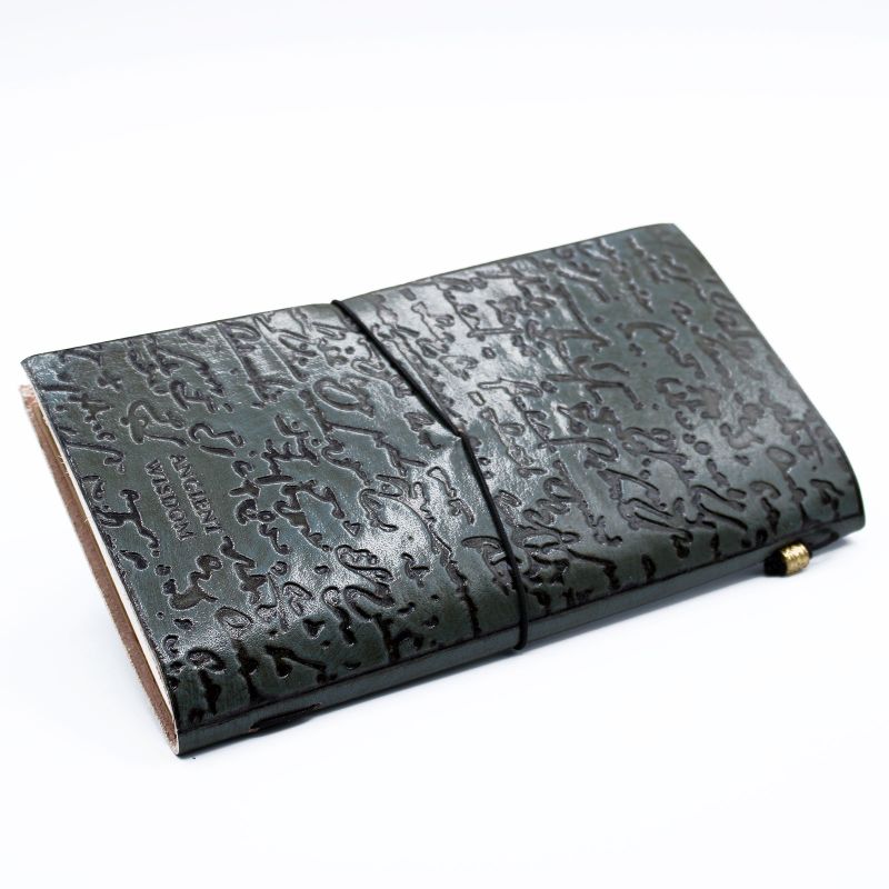 Handmade Leather Journal - Good Ideas and Other Dreams - Grey 22x12x1.5 cm (80 pages)