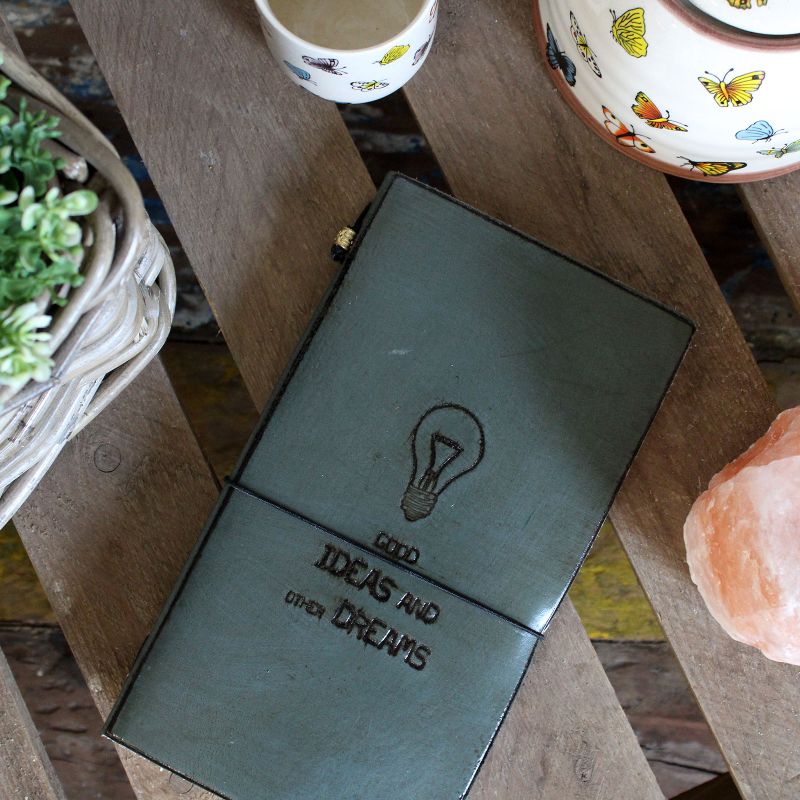 Handmade Leather Journal - My Little Black Book - Black 22x12x1.5 cm (80 pages)