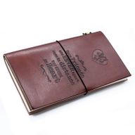 Handmade Leather Journal - True Friends - Brown 22x12x1.5 cm (80 pages)