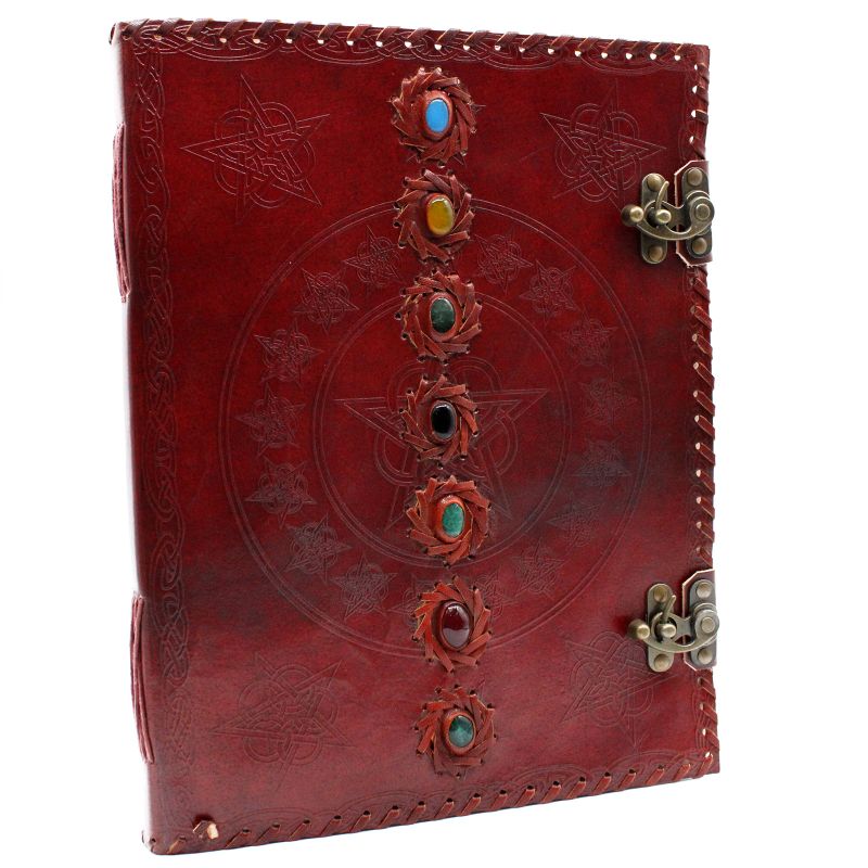 Huge 7 Chakra Leather Book - 25x32.5 cm (200 pages)