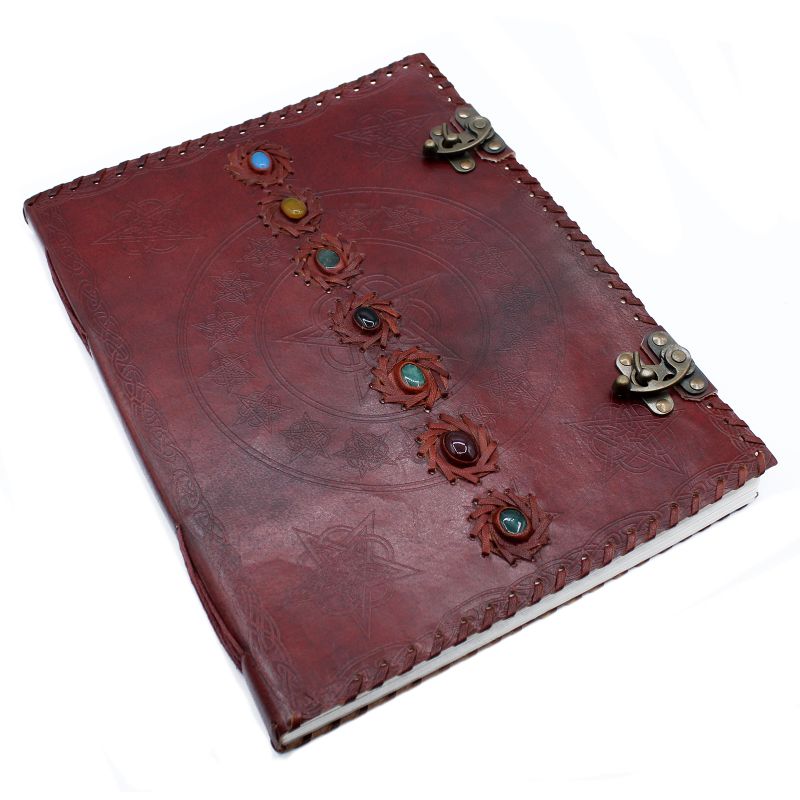 Huge 7 Chakra Leather Book - 25x32.5 cm (200 pages)