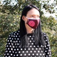 Reusable Fashion Face Mask - Red Mandala Heart (Adult)