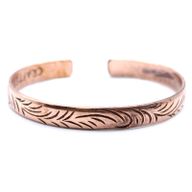 Copper Tibetan Bracelet - Slim Tribal Swirls