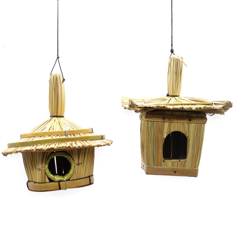 Small Round Seagrass Bird House 17x17cm