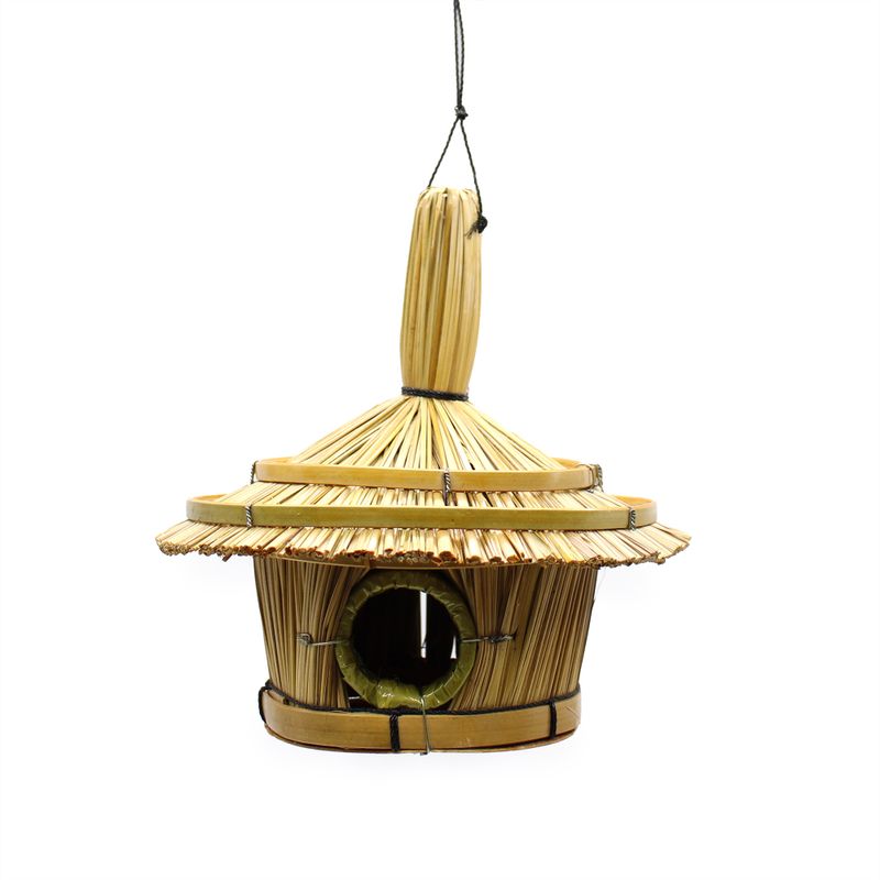 Small Round Seagrass Bird House 17x17cm
