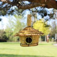 Small Round Seagrass Bird House 17x17cm
