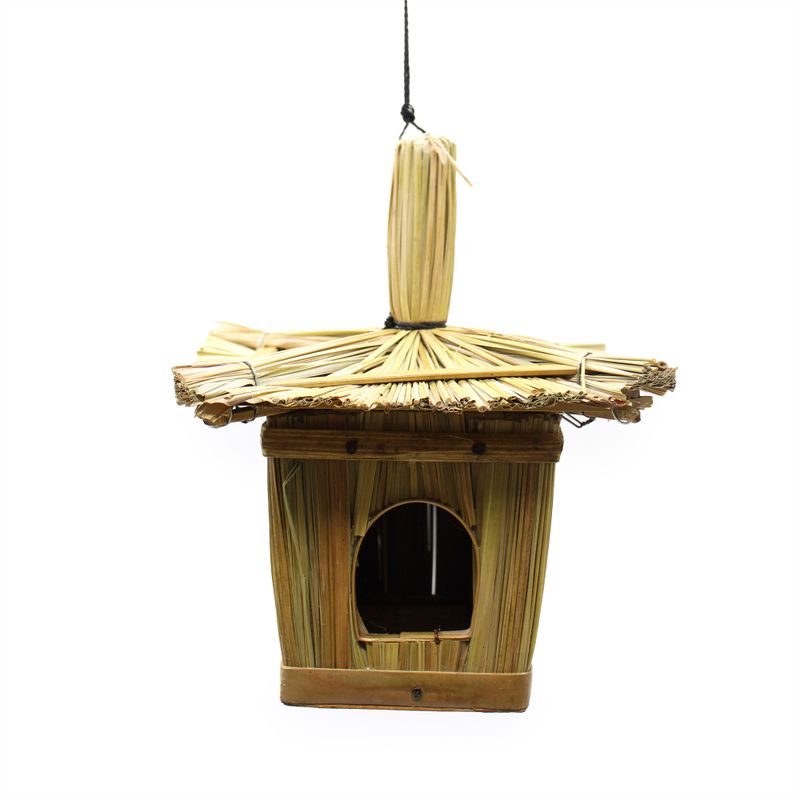 Small Square Seagrass Bird House 18x13cm