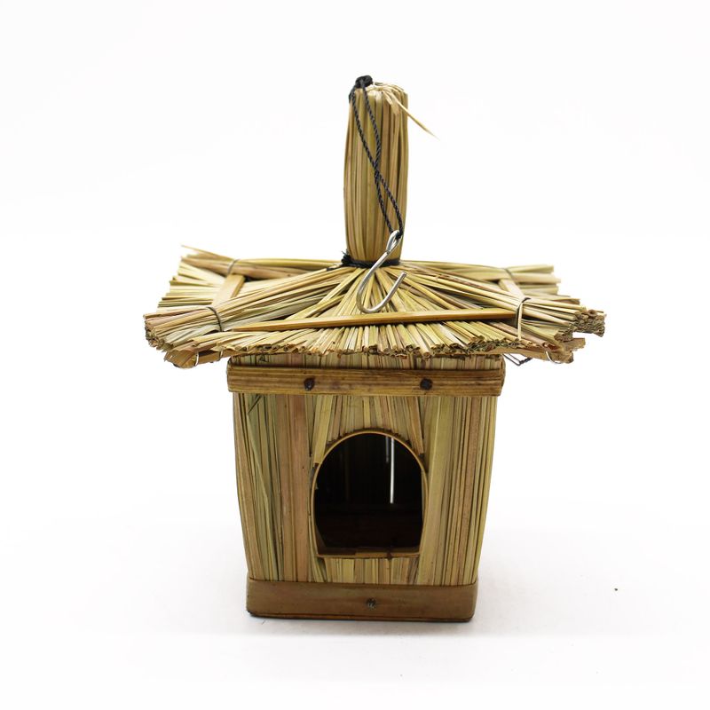 Small Square Seagrass Bird House 18x13cm