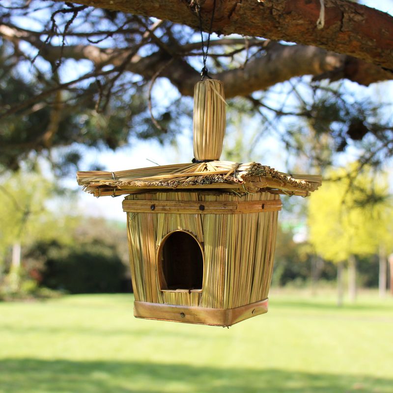 Small Square Seagrass Bird House 18x13cm