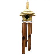 Round Seagrass Bird House with Chimes 45x17cm