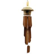 Lrg Round Seagrass Bird House with Chimes 56x20cm