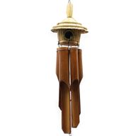 Lrg Round Seagrass Bird House with Chimes 56x20cm