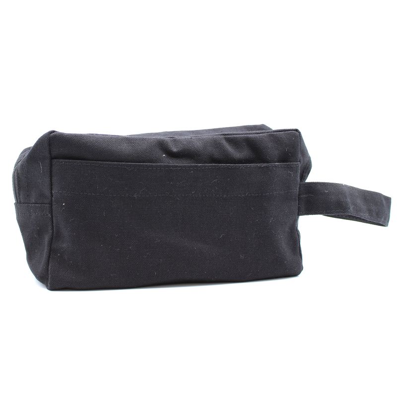 Black Cotton Toiletry Bag 10 oz - Classic Square