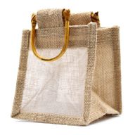 Pure Jute and Cotton Window Gift Bag - One Window Natural
