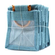Pure Jute and Cotton Window Gift Bag - One Window Teal