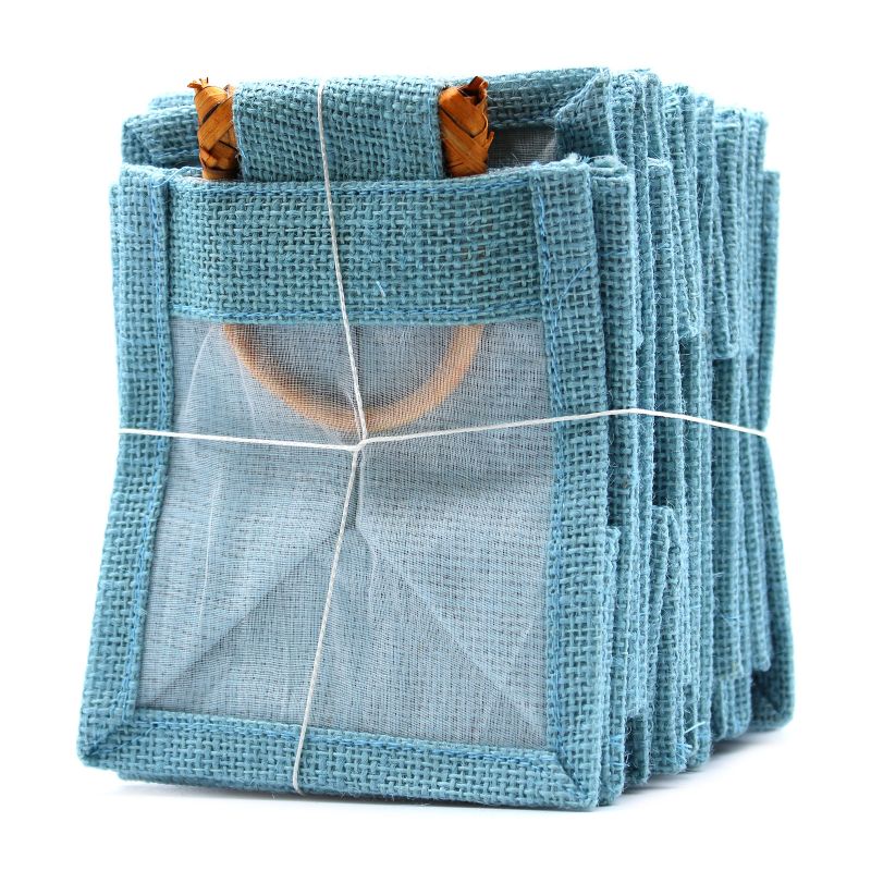 Pure Jute and Cotton Window Gift Bag - One Window Teal