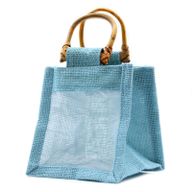 Pure Jute and Cotton Window Gift Bag - One Window Teal