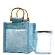 Pure Jute and Cotton Window Gift Bag - One Window Teal