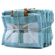 Pure Jute and Cotton Window Gift Bag - Two Windows Teal