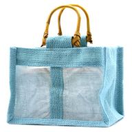 Pure Jute and Cotton Window Gift Bag - Two Windows Teal