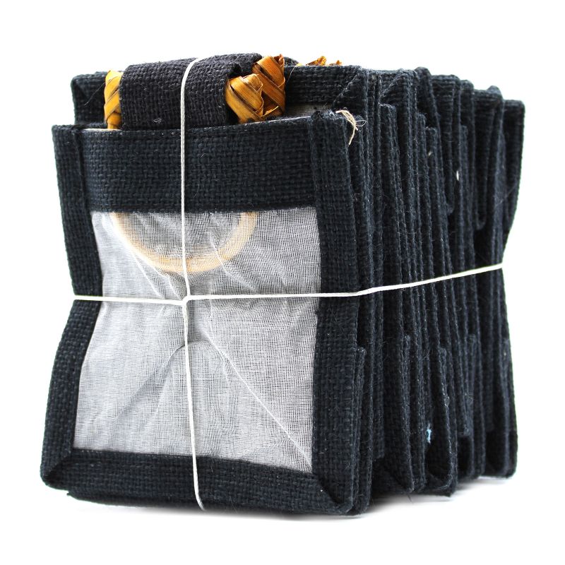 Pure Jute and Cotton Window Gift Bag - One Window Black