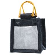 Pure Jute and Cotton Window Gift Bag - One Window Black